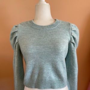 Wild Fable. Acrylic Poly Blend Puff Shoulder Cropped Pullover Sweater Sm